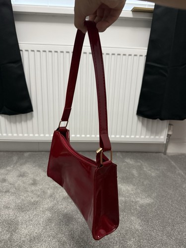 Women red patent faux - red,