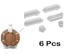 Toilet Seat Bumper Set 6 Piece Replacement Grey Plastic Shock Proof Pads