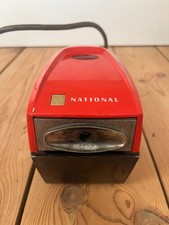 Red National Electric Desk Top Pencil Sharpener Vintage