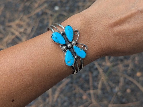 Navajo turquoise butterfly - turquoise,