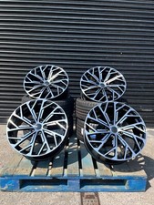 4x 20" Inch Audi Style Multi-Spoke Black Machined Alloy Wheels and Tyres 5x112