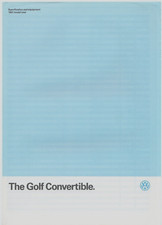 Volkswagen Golf Convertible Mk1 Specifications 1990-91 UK Foldout Brochure 