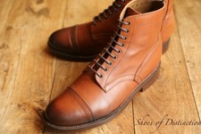 Grenson Tan Brown Leather Derby Boots Shoes Men UK 8 G US 9 EU 42