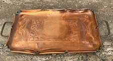 Tray Antique Art Nouveau Twin Handle Copper Serving Tray WMF Ostrich Brand