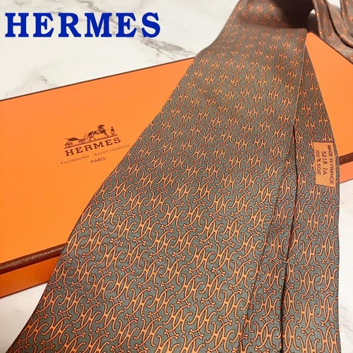 Hermes tie pattern silk - h,