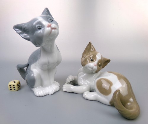 Two lladro cats kittens - two,
