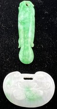 2 Carved Jadeite Jade, Apple