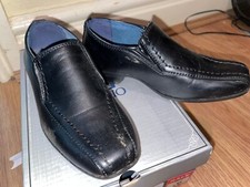 Giorgio Boys UK Size 10 Bourne Black Slip-on Formal/Wedding Shoes (EX COND)