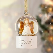 Personalised Name Only Angel Glitter Snow Globe Tree Decoration Bauble Memorial