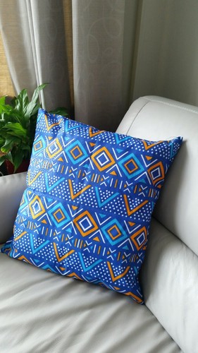 African print cushion - print,