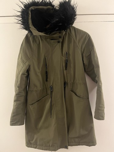 Zara green parker coat - zara, /