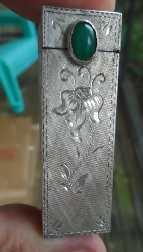 Vintage floral etched silver - floral,