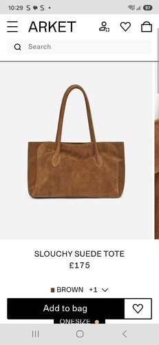 Arket slouch large brown suede - slouch,