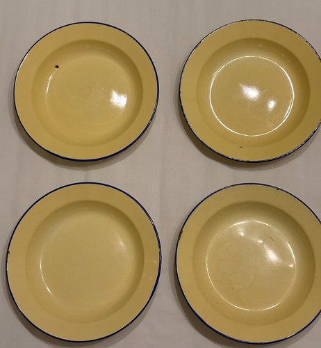 Vintage enamel plates with - enamel,