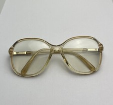 LUXOTTICA Eyeglasses Glasses Frames Gold Yellow Oval Round Full Rim KLIXX 2