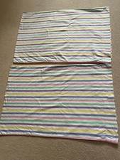 Striped Standard Fit Pillowcases Vintage 1970's Size L 28 1/2"/W 18 1/2"