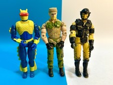 Gi Joe Vintage Action Figures Lot Rock N Roll V2 Cobra Eel V2 & Alley Viper V2 