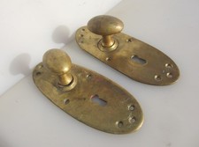 Antique Bronze Door Knobs Handles Pulls Old Plates Victorian Vintage Brass