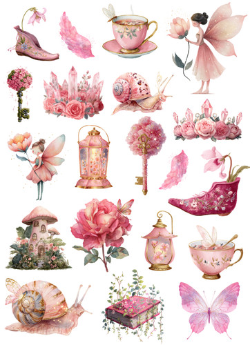 Magical pink garden fairies - magical,