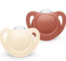 Nuk Natural Baby Dummy 6-18 Months Sustainable Silicone Soother Red 2 Count