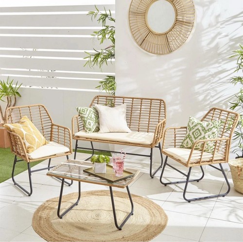 Piece wicker bamboo style - 4,