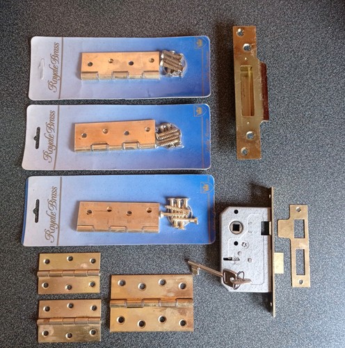 Door ironmongery job lot - ironmongery, brass
