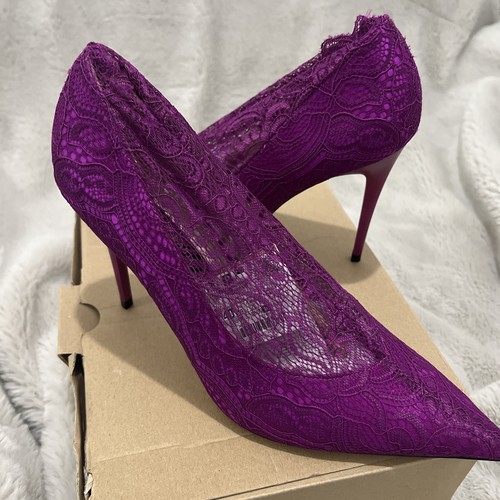 Zara fuchsia lace - fuchsia, heels