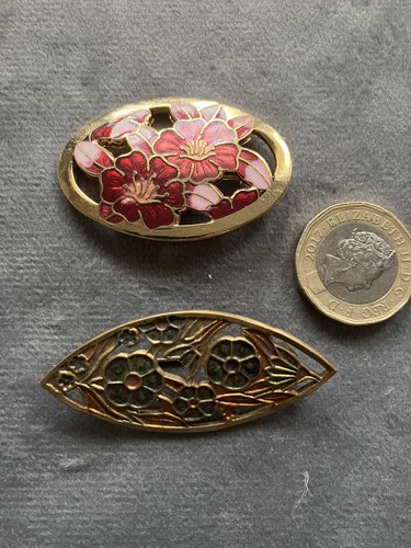 Joblot oval metal - metal, enamel