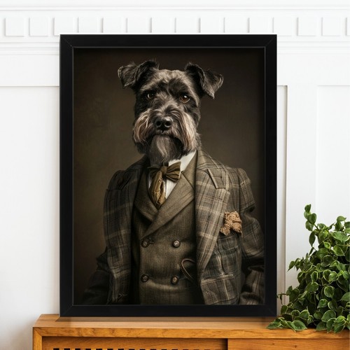 Schnauzer dog art print - dog,