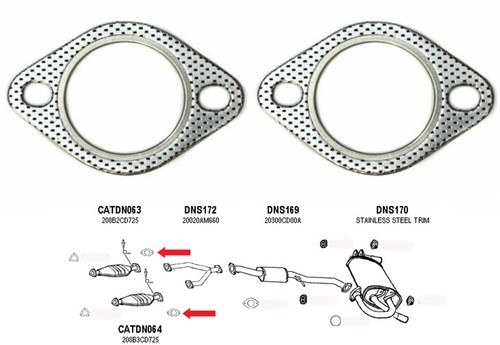 Exhaust gasket for nissan - 2x,