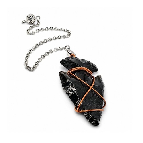 Obsidian pendulum arrowhead - obsidian,