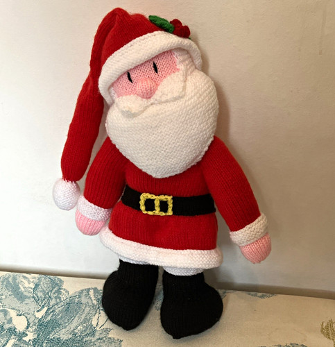 Knitted wool santa claus - knitted,