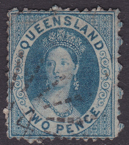 Queensland 1868 blue - queensland, 2d