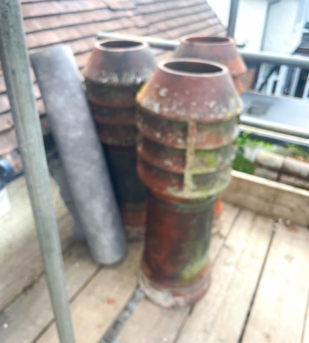 Brown clay chimney pots - brown,