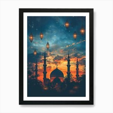 Islamic Mosque At Sunset Art
