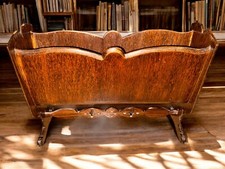 Vtg Rectangle Wooden Rustic Magazine  Rack, Planter Stand -Farmhouse Style