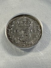 1916 Great Britain Silver 3 Pence Graded VF 25 by ANACS