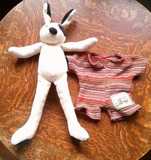 Little Julius Dog / Chien Cuddly Toy La Grande Famille (Moulin Roty) in Playsuit