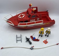 Playmobil 71598 Action Heroes Fire Fighters Rescue Boat INCOMPLETE 4-10 yrs Red