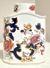Mason's Ironstone Mandalay Blue Tall Jar/Caddy - Made & Hand Painted In England