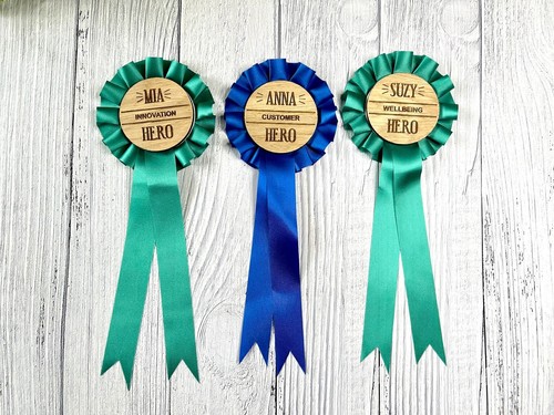 Personalised wooden rosettes - personalised,