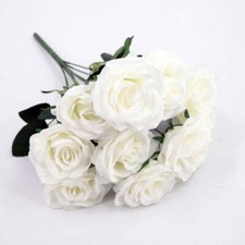 10 Heads Silk Rose Artificial Flowers Fake Bouquet Wedding Home Party Decor NEW