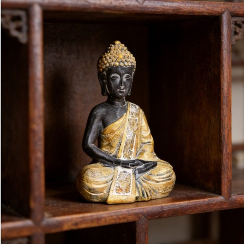 Resin solar buddha ornament - solar,