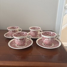 Set Of 4 Pink/red Masons Vista