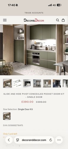 Pantry cupboard door open