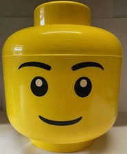 ⭐ LEGO Set Brick YELLOW STORAGE HEAD Empty BOX TUB - USED ⭐