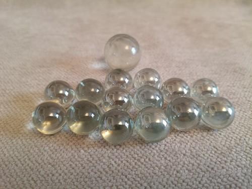 Vintage clear glass marbles - 15,