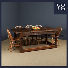 Antique English 17th Oak Elm 6ft 2" Refectory Kitchen Dining Table 8 Seater