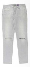 RJR.John Rocha Womens Grey Cotton Blend Straight Jeans Size 12 L30