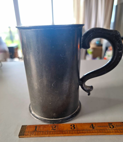 Vintage pewter beer - beer, tankard